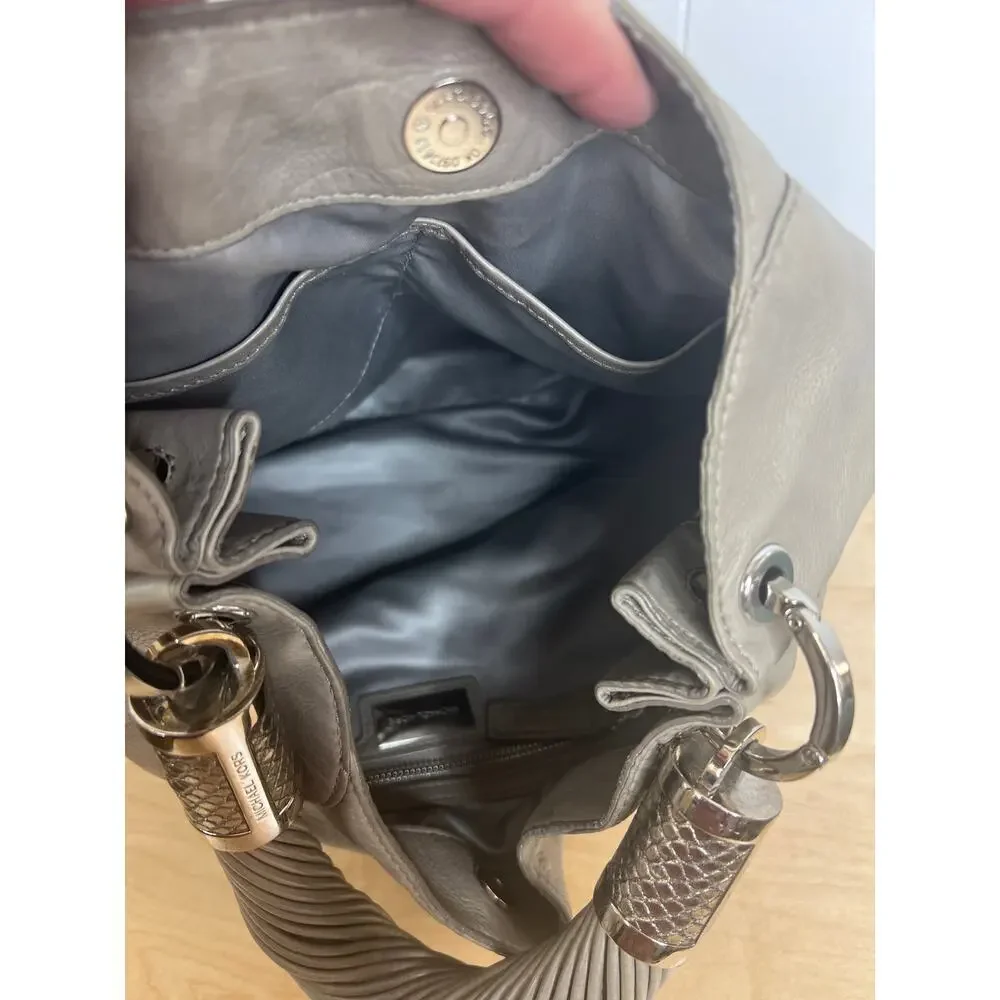 MICHAEL‎ KORS COLLECTION Tonne Taupe/Tan Calfskin/Snakeskin Hobo Bag